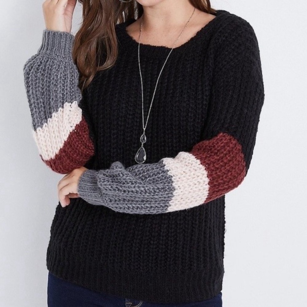 Maurices Black Colorblock Sweater